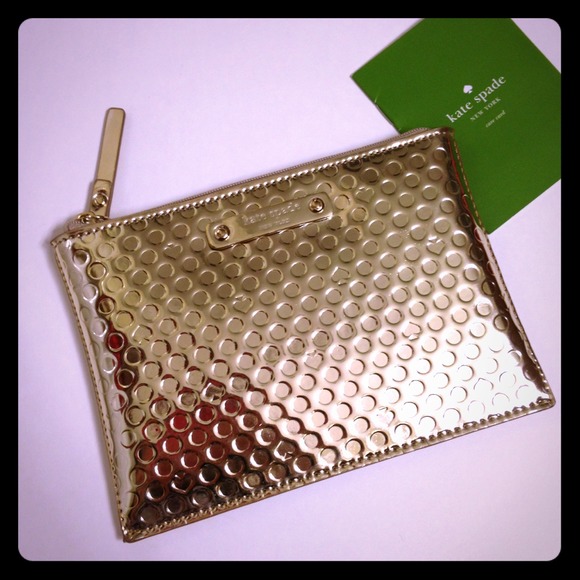 kate spade Bags Gold Mini Pouch Bag Nwt Authentic Poshmark