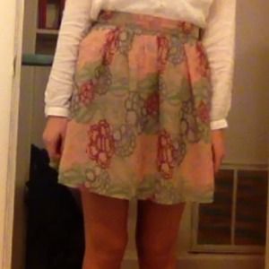 Flower print skirt