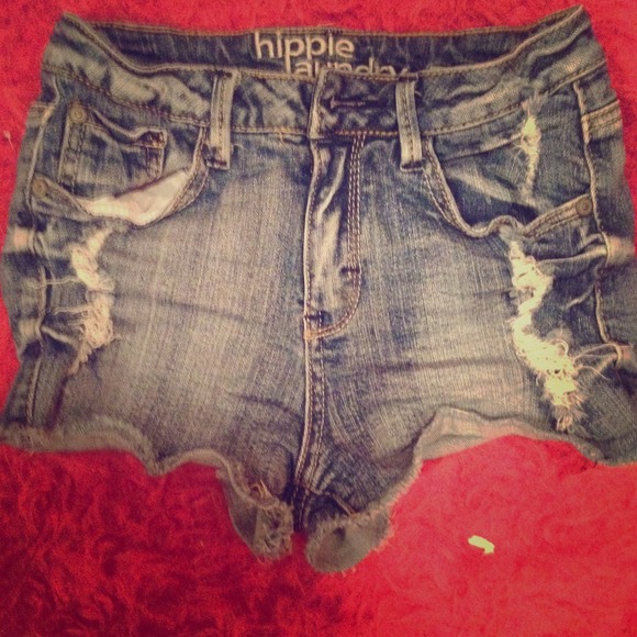 High waisted jean shorts