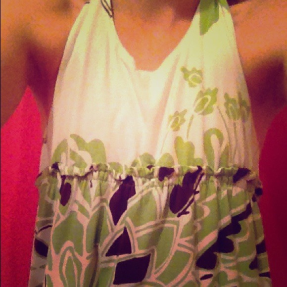 Green floral sundress