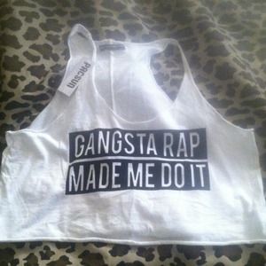 "Gangster rap made me do it" top from brandy
