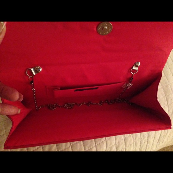 Red Satin Clutch - Picture 3 of 3