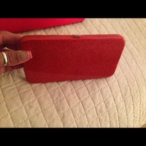 Red sparkly clutch