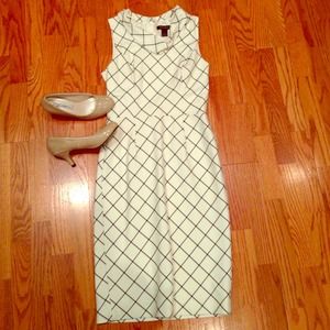WHBM cream and black dress