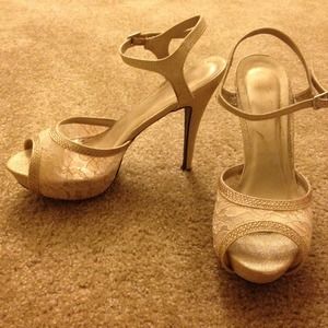 Beautiful Nude lace/ sequins heels.