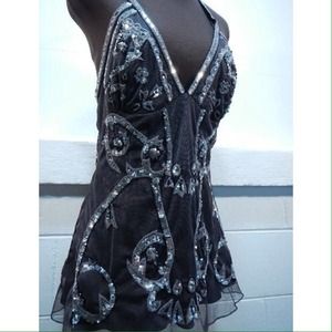 🚫SOLD🚫Arden B grey Sequin Halter Top