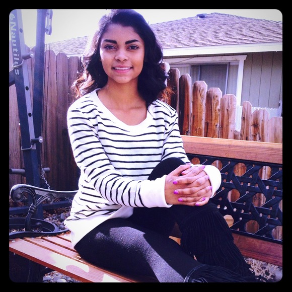 Black and white striped sweater