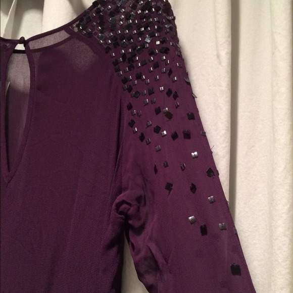 Sheer blouse in Eggplant... - Picture 3 of 4