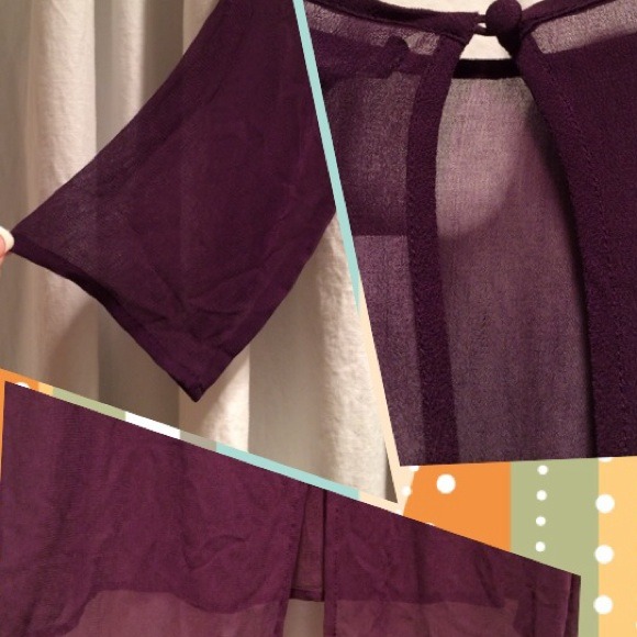 Sheer blouse in Eggplant... - Picture 4 of 4