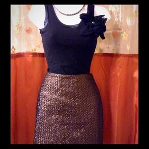 *Sold**Bronze mini skirt