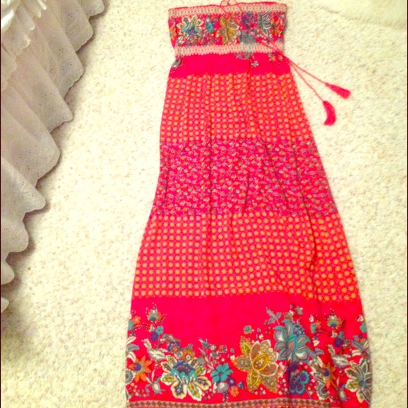Long Bohemian Beach Dress (optional strapless)
