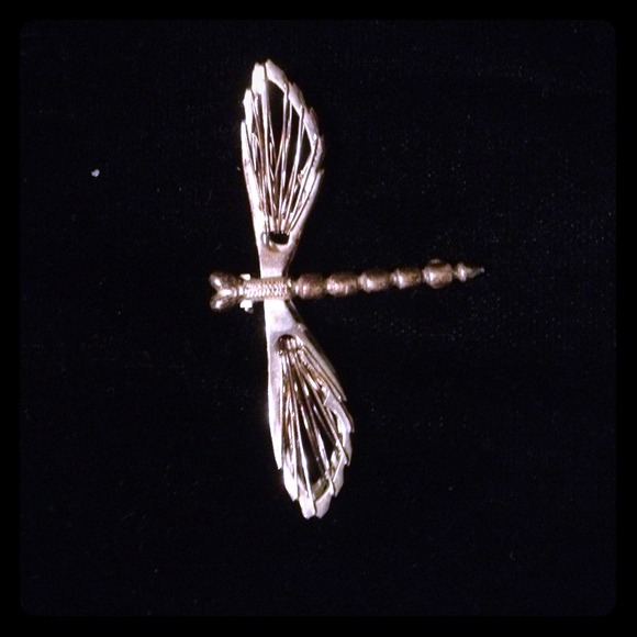 Silver dragonfly pin. Stamped 925.