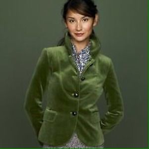 J.Crew Bella Velvet Jacket in Leaf green.