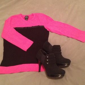 NWOT INC Pink/Black Top