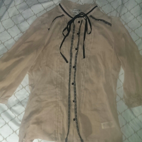 Lace detail button up blouse