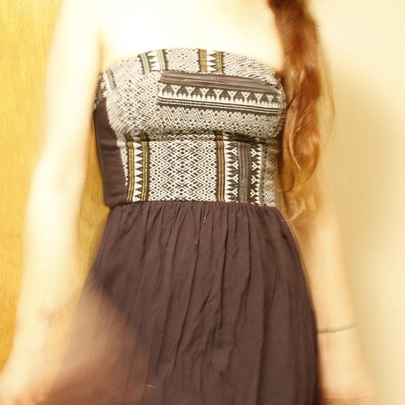 *SOLD* Navy Blue Tribal Top high low dress - Picture 4 of 4