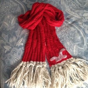 Red Fringe Hollister Scarf with Sequin Accent