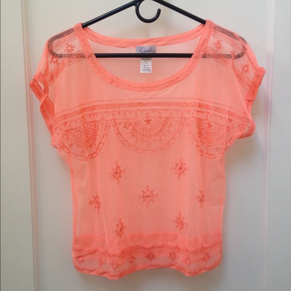 ❤SOLD❤️ Victoria's Secret coral embroidered top