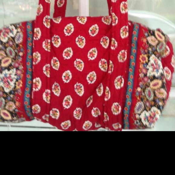 SOLD IN BUNDLE - Vera Bradley Red Leaf Duffle - Picture 2 of 4