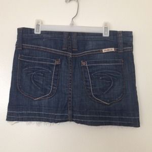 Frankie B Raw Edge Short Demin Skirt