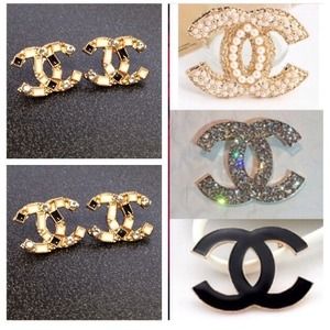 3 brooches and 1 pair of earrings