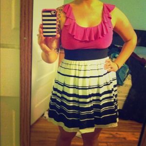 Candies Size 11 - Pink, black and white dress