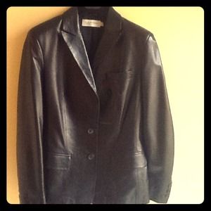 Calvin Klein Collection leather blazer