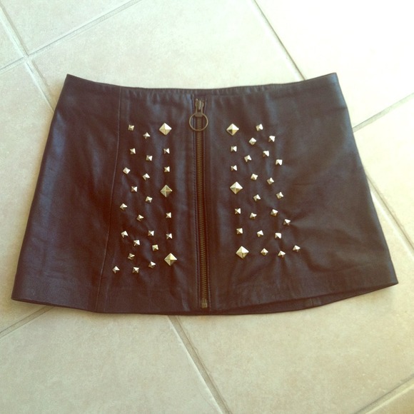 Bundled * studded Leather Mini Skirt❤❤