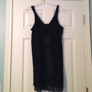 Black lace empire waist dress