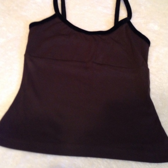 Brown cami with blk velvet trim ! - Picture 1 of 3