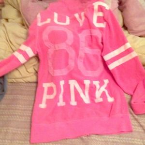 Vs pink zip up hoodie