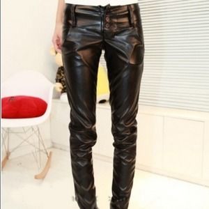 Faux Leather Trouser Pants