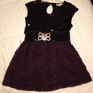 Plum colored detailed taffita mini skirt