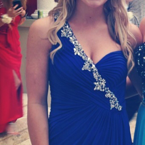 Blue LM Collection long Prom Dress - Picture 2 of 4