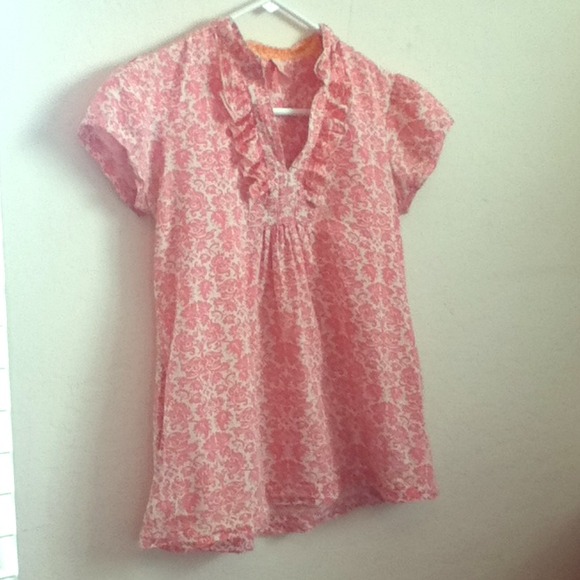 Bold peach patterned shirt