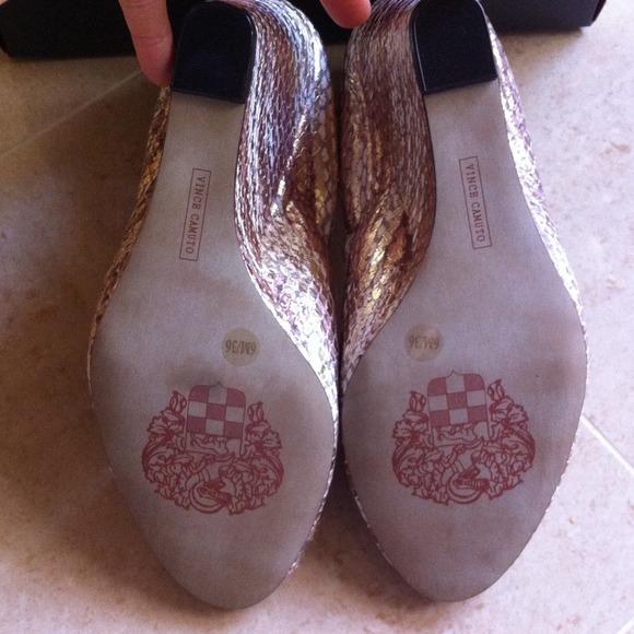 SOLD!!!metallic striped snake print wedges! - Picture 4 of 4