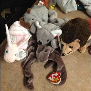5 animal beanie babies in perfect condition