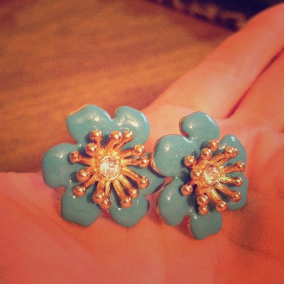kate spade floral turquoise earrings