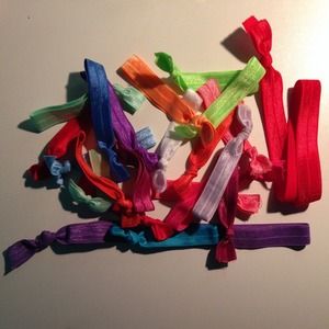 20 Fold Over Elastic Hair Ties & 2 Headbands