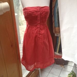 Anthropologie strapless pleated dress