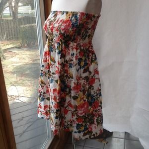 Forever 21 strapless floral sun dress