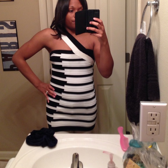 Black and white piano dress