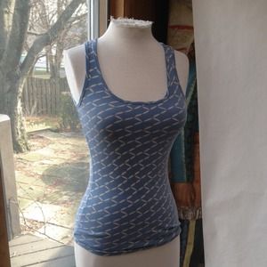 Cornflower blue white patterned ribbed tank