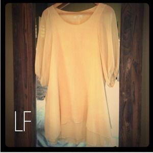 LF Cream Flowy Chiffon Dress w/ pockets