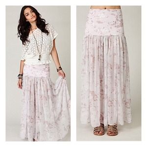 Free People morning glory chiffon skirt