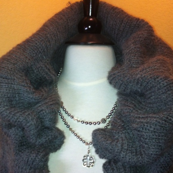 BCBG Ruffle Neck Cardigan - Picture 2 of 4