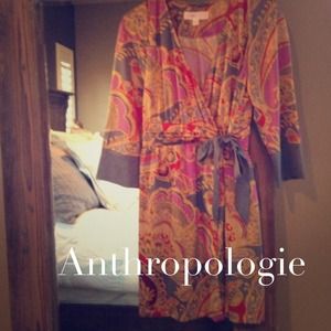 Anthropologie Silk Wrap Dress by Lilka