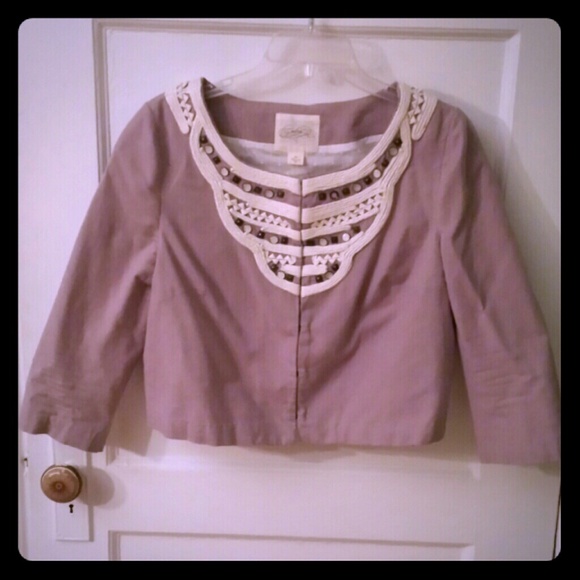 Anthropologie cropped embellished jacket