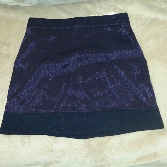 NWT!! BCBG Purple Metallic Pencil Skirt - Picture 2 of 3