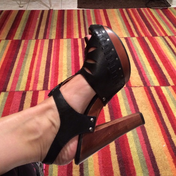 Frye - black leather heels *RESERVED FOR @KREN61**